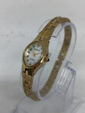Waltham WAW047 Women's 17mm Gold Tone Diamond Dial Watch NEW BATTERY